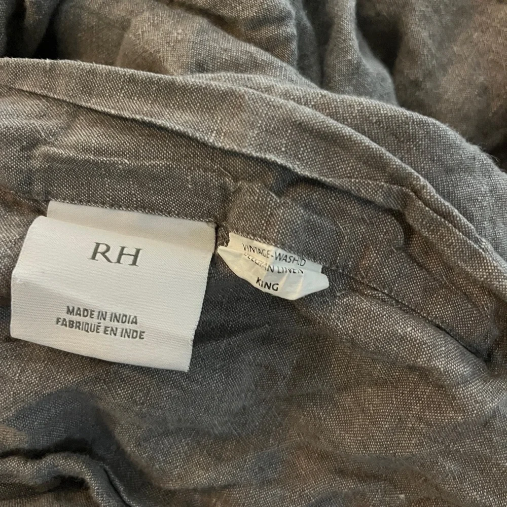 Restoration Hardware Gray Linen Duvet Cover Modern Minimalist Bedding
